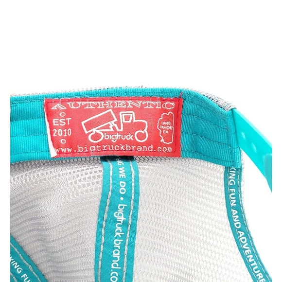 Big Truck Brand Snapback Hat Adjustable One Size Teal Mesh Cap Embroidered Patch - Picture 7 of 8